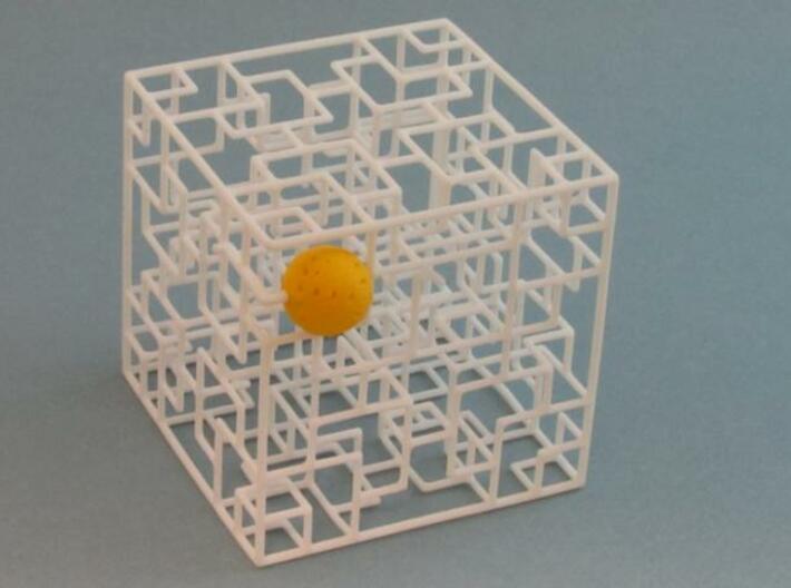 Twisted Symmetry 3d printed with ball at exit