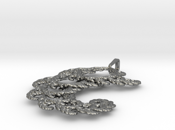6cm Fractal lace, intricate spirals pendant  3d printed 