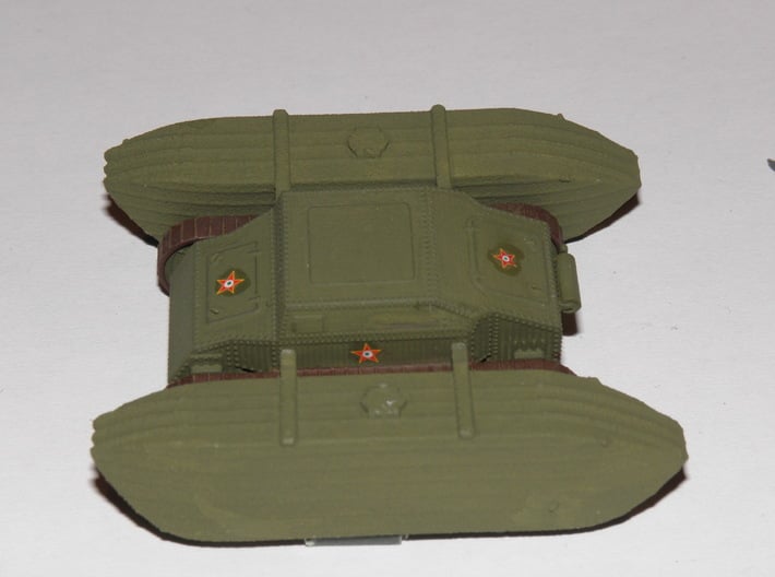 1/87th (H0) Straussler V-3 prototype 3d printed Photo and painting by Dr. Peter Franke.