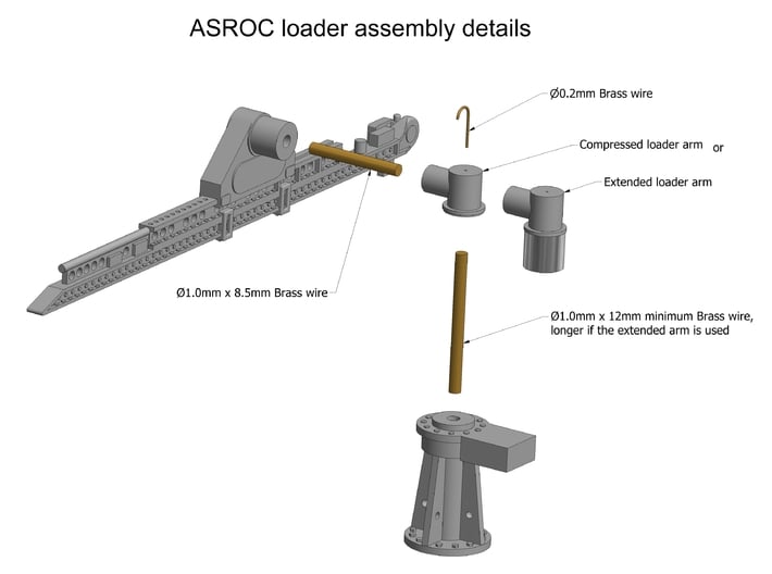 ASROC Detail set 1/96 3d printed 