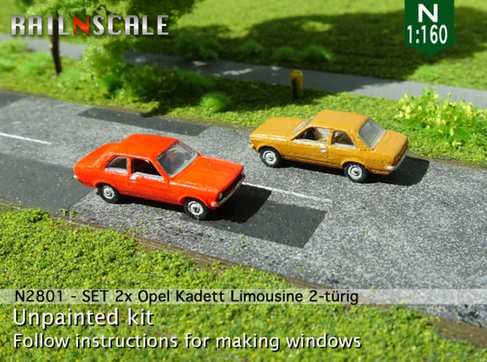 SET 2x Opel Kadett Limousine (N 1:160) 3d printed 