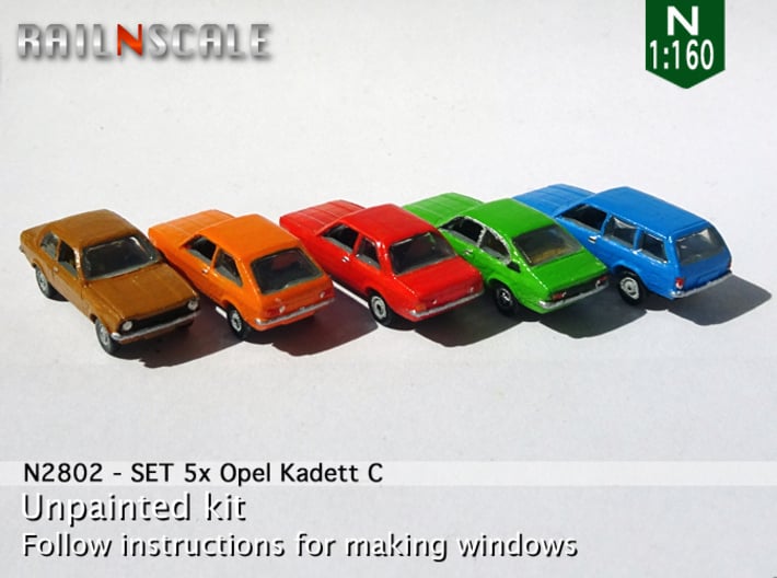 SET 5x Opel Kadett C (N 1:160) 3d printed 