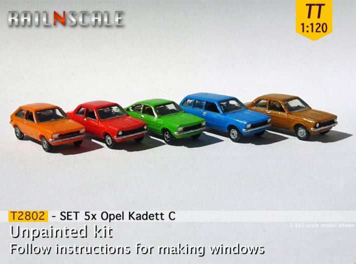 SET 5x Opel Kadett C (TT 1:120) 3d printed