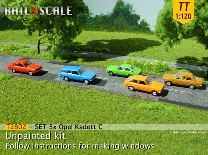 SET 5x Opel Kadett C (TT 1:120) 3d printed 