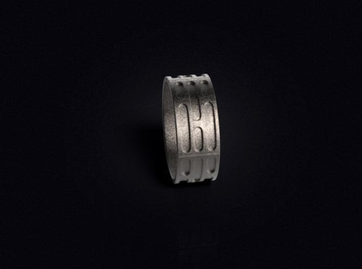 Imperial Wall Pattern Ring 3d printed 3D visualization of the ring in Stainless Steel.