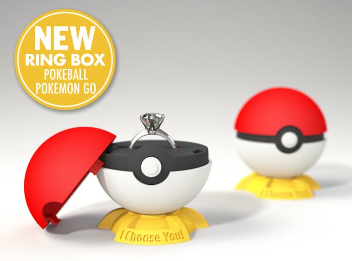 Pokeball Pokemon Go &quot;Ring Box&quot; (PLASTIC TOP COVER) 3d printed This listing includes only the Plastic Top Cover, buy the other parts in the links in the description.