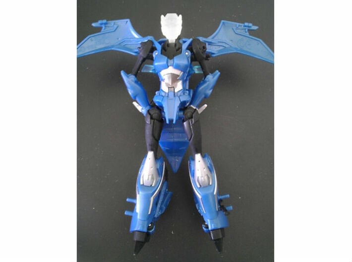 Chromia homage Indigo U128R Head For RID RC  3d printed  Indigo Head in Frosted Ultra Detail on Deluxe TF Prime Arcee