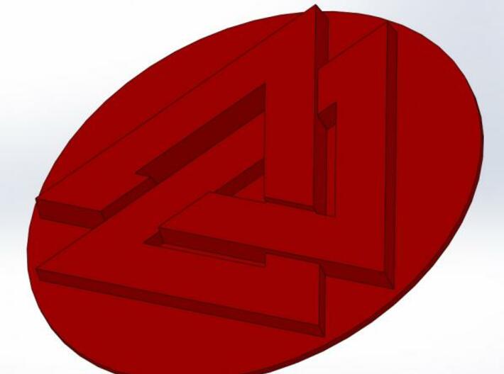 Valknut Wax Seal 3d printed What the wax will look like (about 3/4" diameter)
