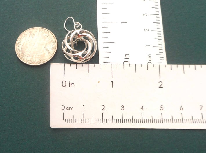 Twisted Torus - Small Earrings in Metal 3d printed 
