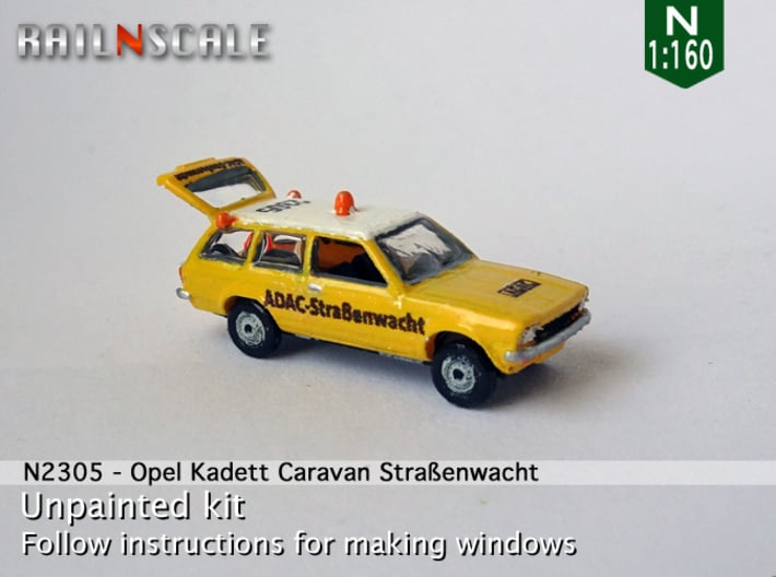 Opel Kadett Straßenwacht (N 1:160) 3d printed 