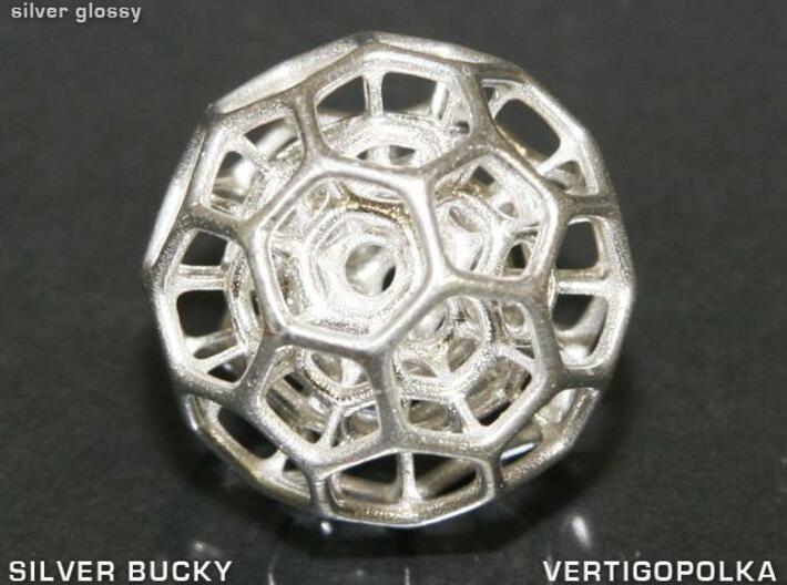 Silver Bucky 3d printed silver glossy