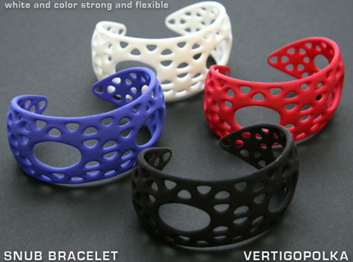 Snub Bracelet 3d printed white & color strong and flexible