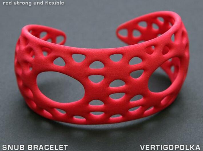 Snub Bracelet 3d printed red strong and flexible