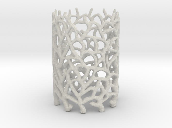 Coraline S. Tealight White Sandstone 3d printed 