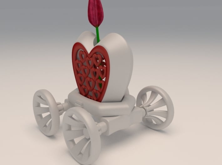 Heart Carriage Flower Holder 3d printed 