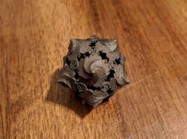 D20 Balanced - Fire (Small Numbers) 3d printed Customer Image: Matte Bronze Steel - No longer available