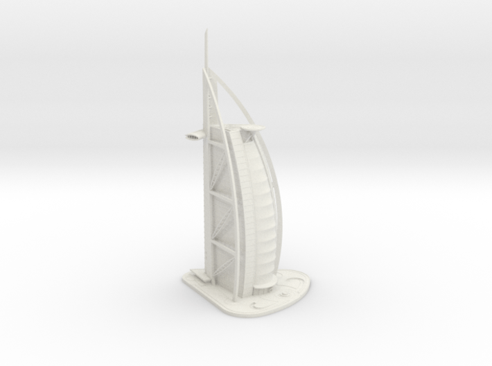 Burj Al Arab (1:2000) 3d printed Assembled model.