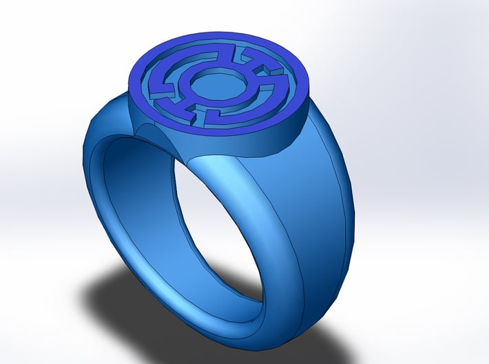 Blue Lantern Ring 3d printed 