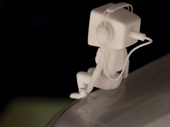 Desktop Buddies: Robo 01 3d printed White Strong Flexible, rear view