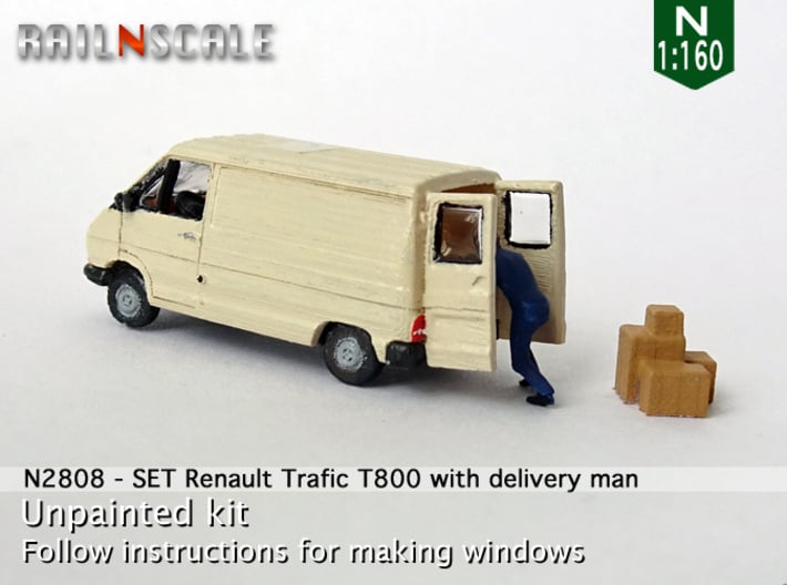 SET Renault Trafic T800 with delivery man (N) 3d printed 