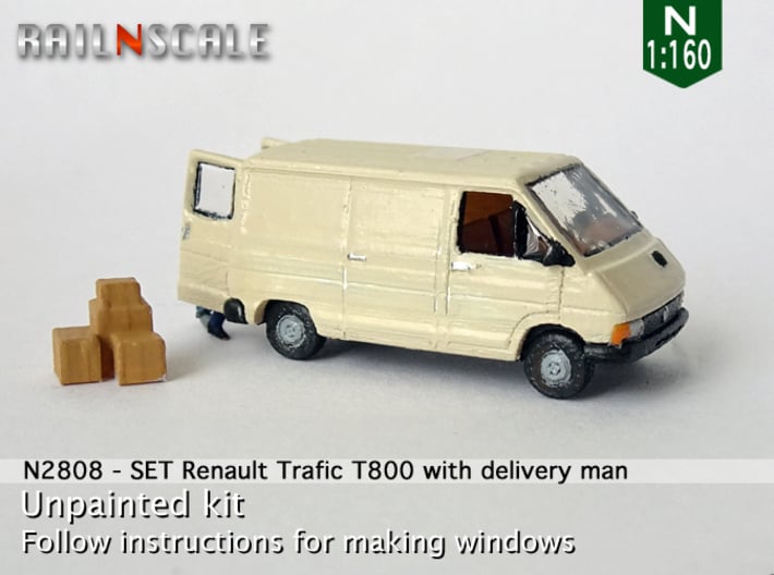 SET Renault Trafic T800 with delivery man (N) 3d printed 