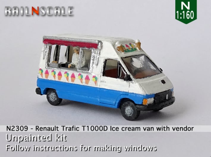 Renault Trafic T1000D Ice cream van with vendor (N 3d printed