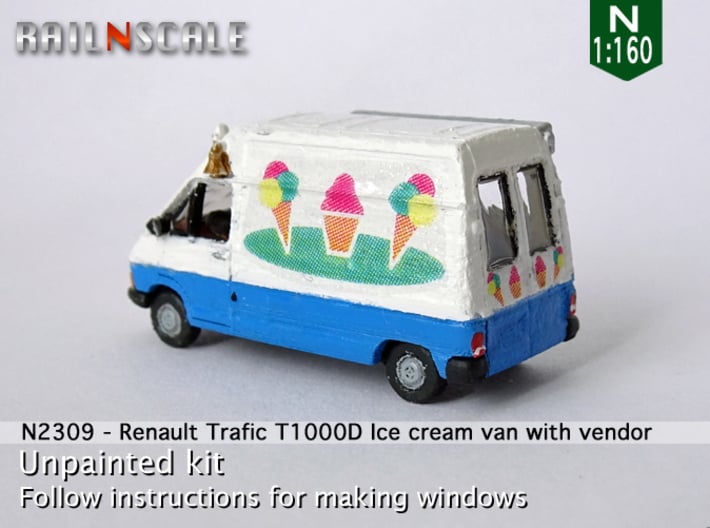 Renault Trafic T1000D Ice cream van with vendor (N 3d printed 