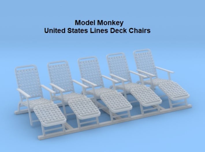 1/96 Deck Chairs (United States Lines) 3d printed