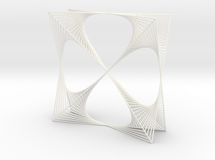 Shape Wired Parabolic Curve Art  Clover Square BV2 3d printed 