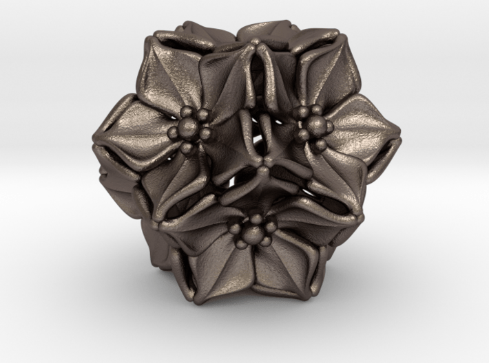 Floral Bead/Charm - Dodecahedron 3d printed 