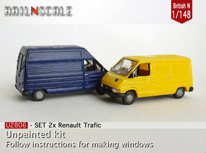 SET 2x Renault Trafic (British N 1:148) 3d printed