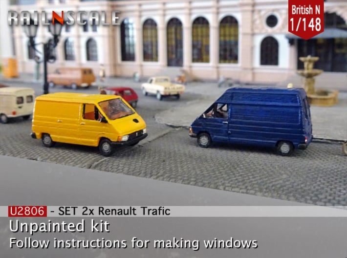 SET 2x Renault Trafic (British N 1:148) 3d printed 