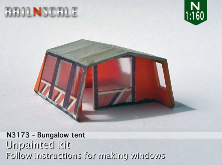 Bungalow tent (N 1:160) 3d printed