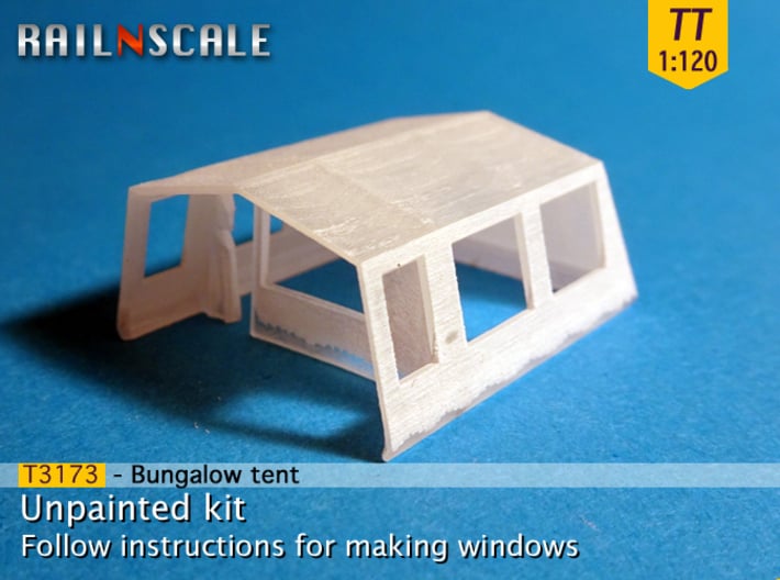 Bungalow tent (TT 1:120) 3d printed 