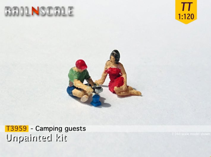Camping guests and accessories - kit B (TT 1:120) 3d printed 