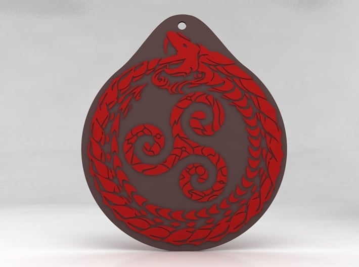 Serpent Triskelion pendant  3d printed 