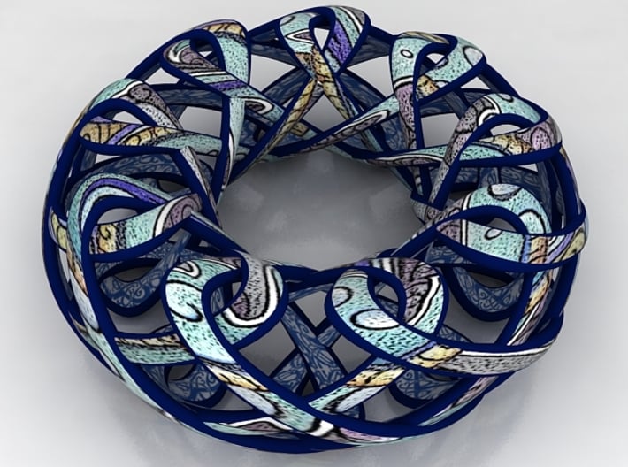 Counter rotating Torus with Celtic knots 3d printed 