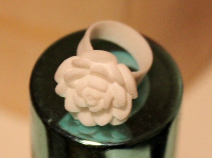 Tiny Rose Ring / Thimble (Fits My Finger tip) 3d printed