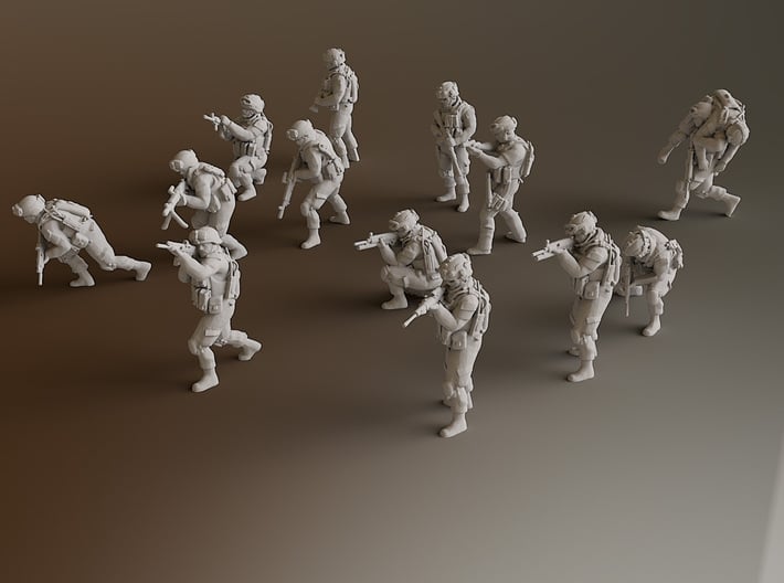 HO Soldiers Combat 1 Group 1 - 13 3d printed