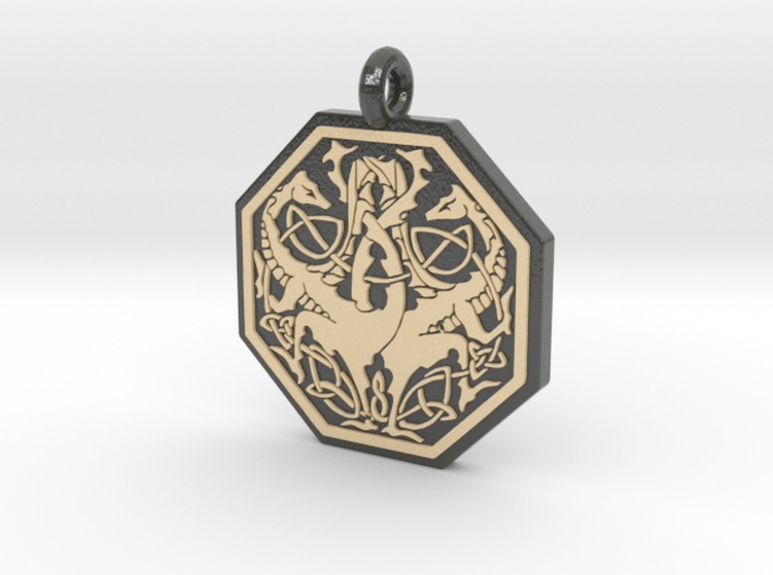 Dragon Octagonal Celtic Pendant 3d printed 