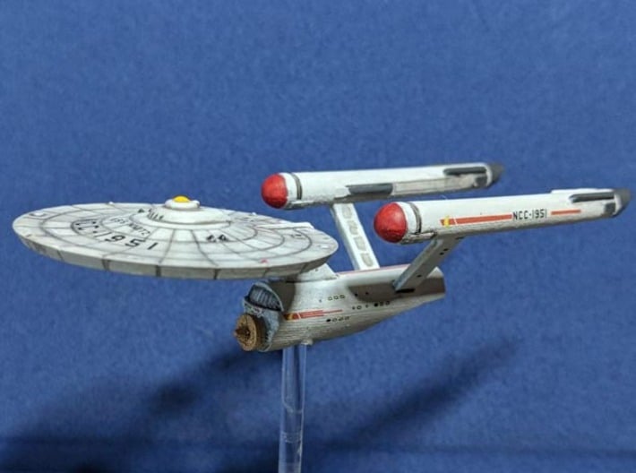 3788 Scale Federation Strike Carrier (CVS) WEM 3d printed Ship (Smooth Fine Detail Plastic) painted by a fan. Stand not included.