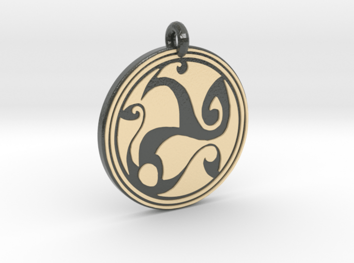 Celtic Spirals - Round Pendant 3d printed 
