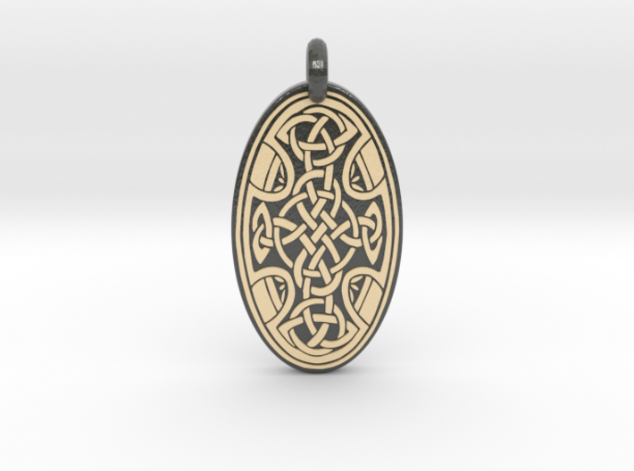 Celtic Cross - Oval Pendant 3d printed