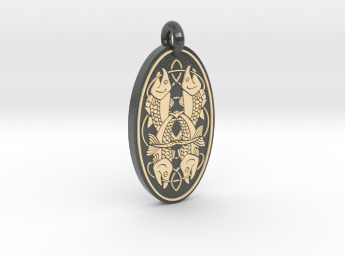 Fish - Oval Pendant 3d printed