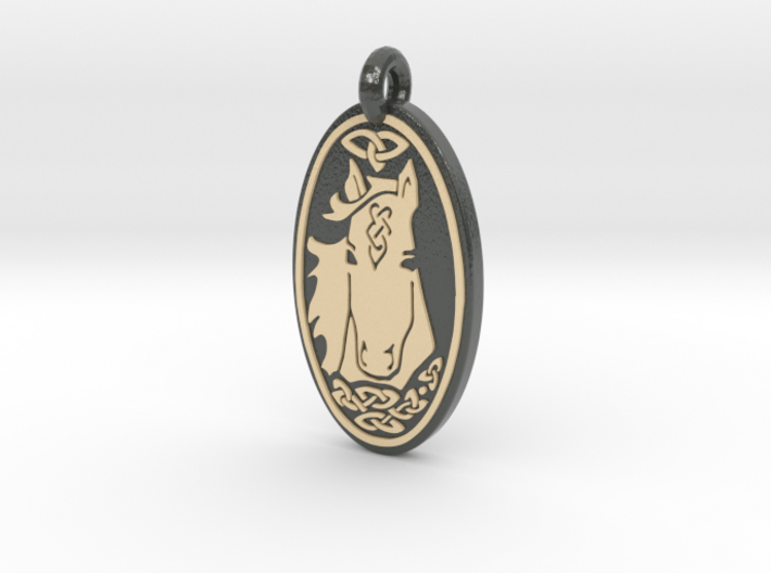 Horse - Oval Pendant 3d printed 