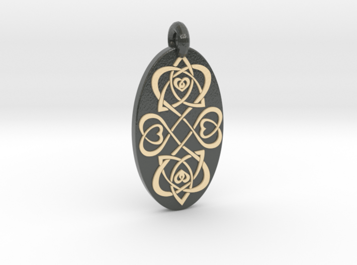 Heart - Oval Pendant 3d printed