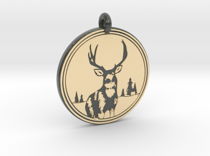Mule Deer Animal Totem Pendant (QMB2CNAND) by Arcmrashid