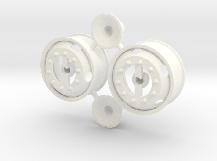 5-Hole Front Rims with Volvo hub cab 3d printed