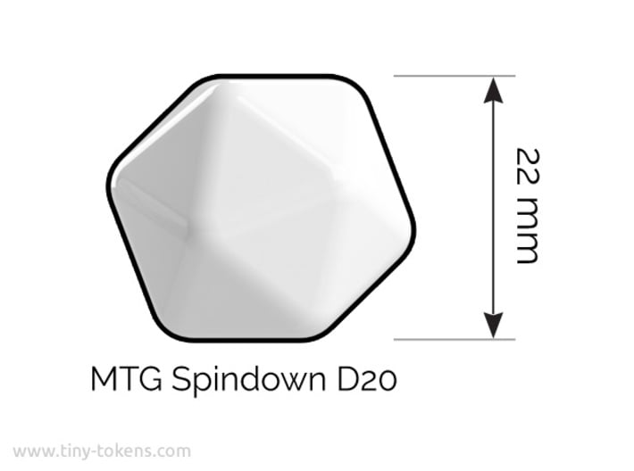 Dice Pendant - D20 - 22 mm (MTG Spindown) 3d printed This version fits a 22mm spindown twenty sided die