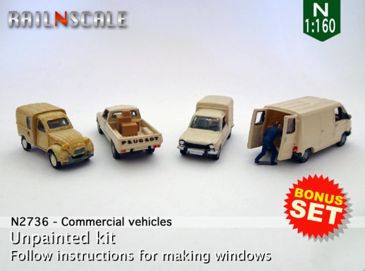 BONUS SET Commercial vehicles (N 1:160) 3d printed